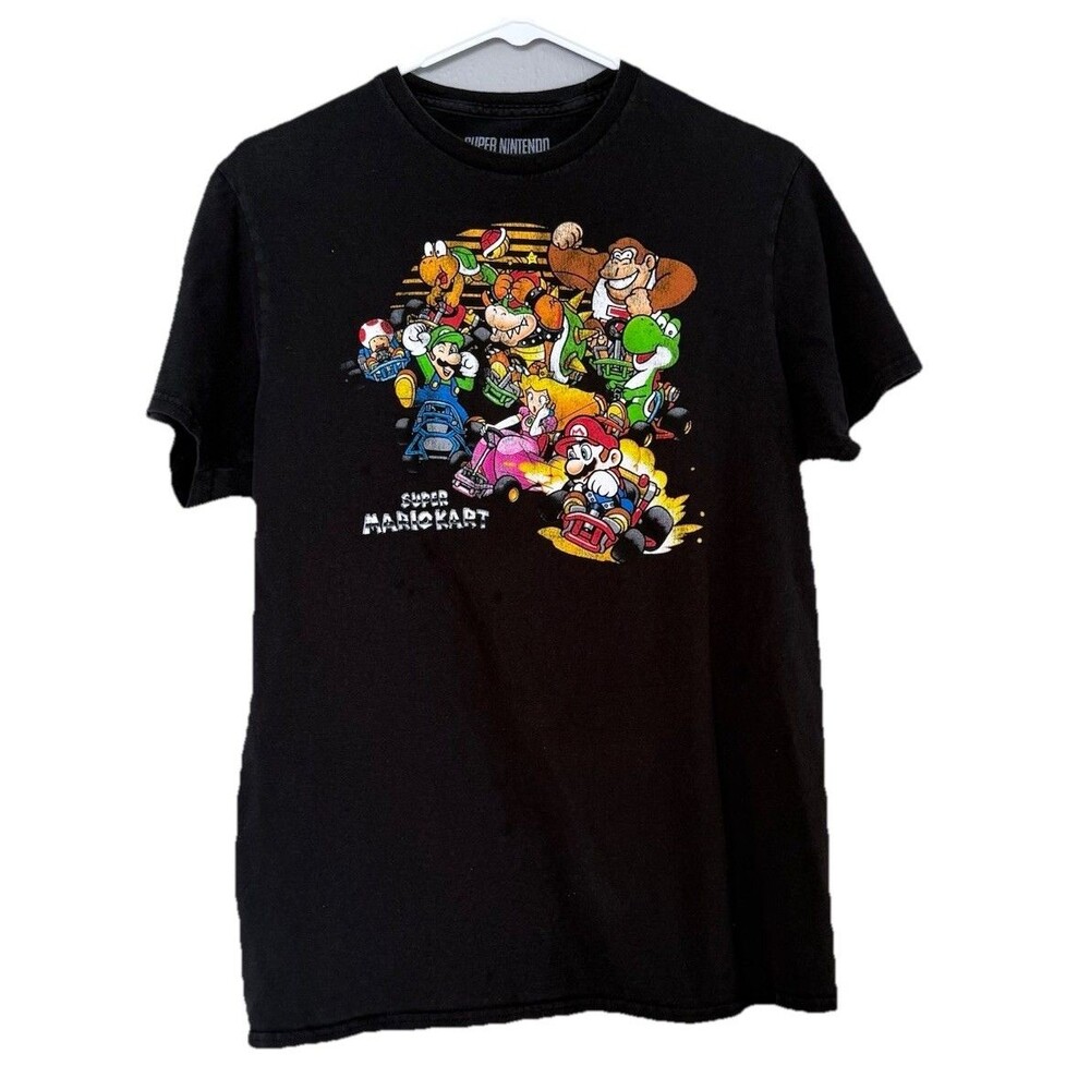 Super Nintendo Super Mario Kart Graphic T-Shirt Black Size M